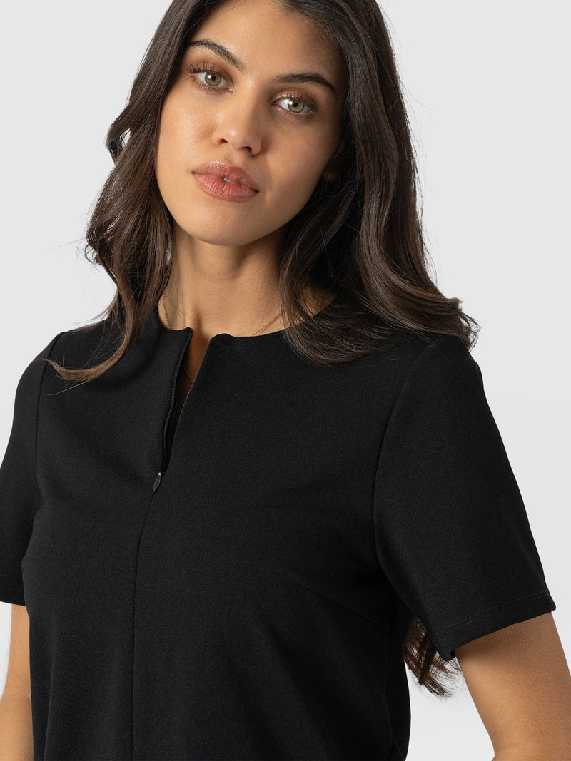 Keller Zip Up Tee Black - Women's T-Shirts | Saint + Sofia® US