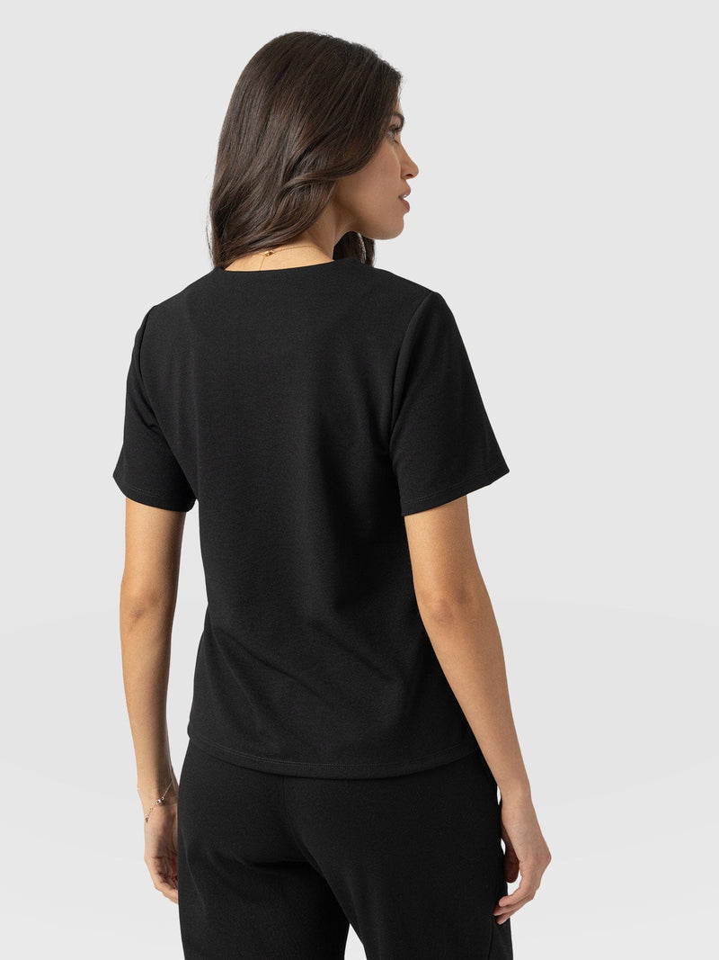 Keller Zip Up Tee Black - Women's T-Shirts | Saint + Sofia® US