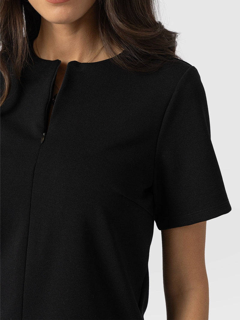 Keller Zip Up Tee Black - Women's T-Shirts | Saint + Sofia® US