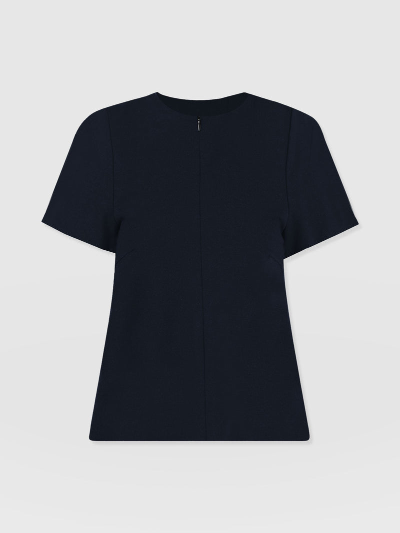 Keller Zip Up Tee Navy - Women's T-Shirts | Saint + Sofia® US