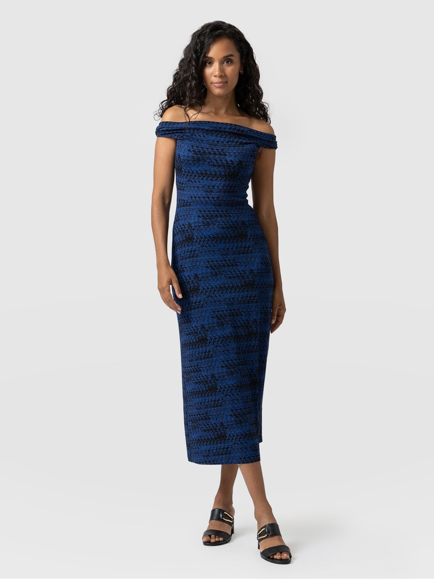 Kelsea Midaxi Dress Navy Ripple - Women's Dresses | Saint + Sofia® USA