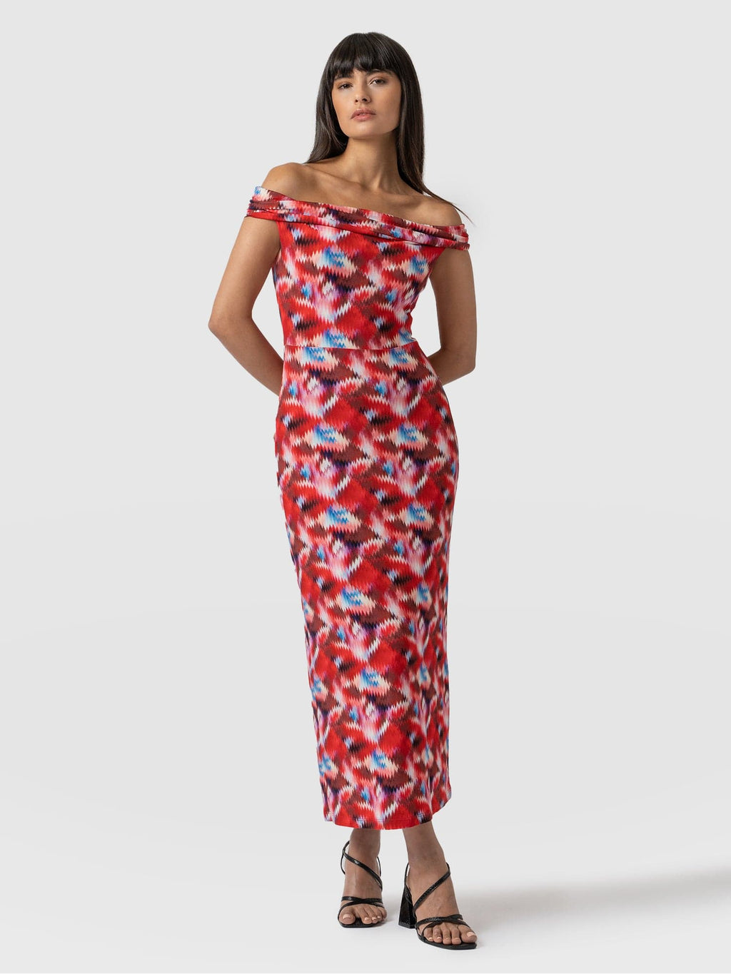 Kelsea Midaxi Dress Red Marble - Women's Dresses