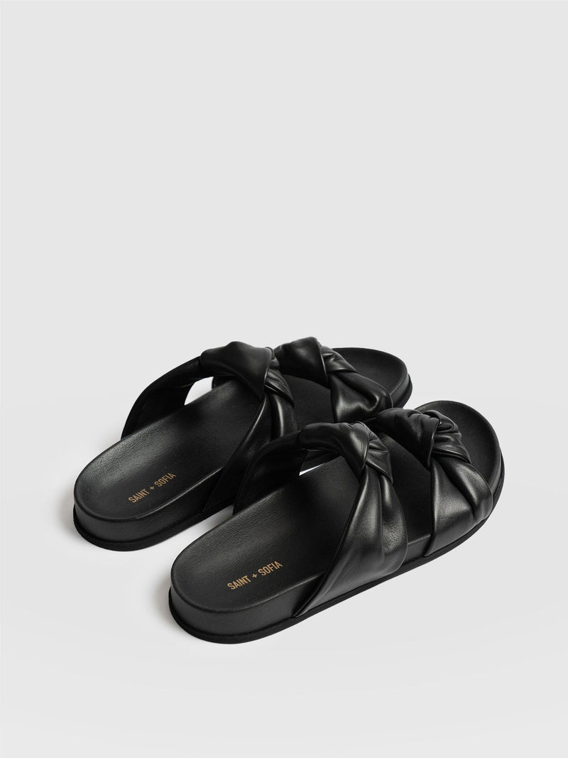 Kingston Knot Sandal Black - Women's Sandals | Saint + Sofia® UK