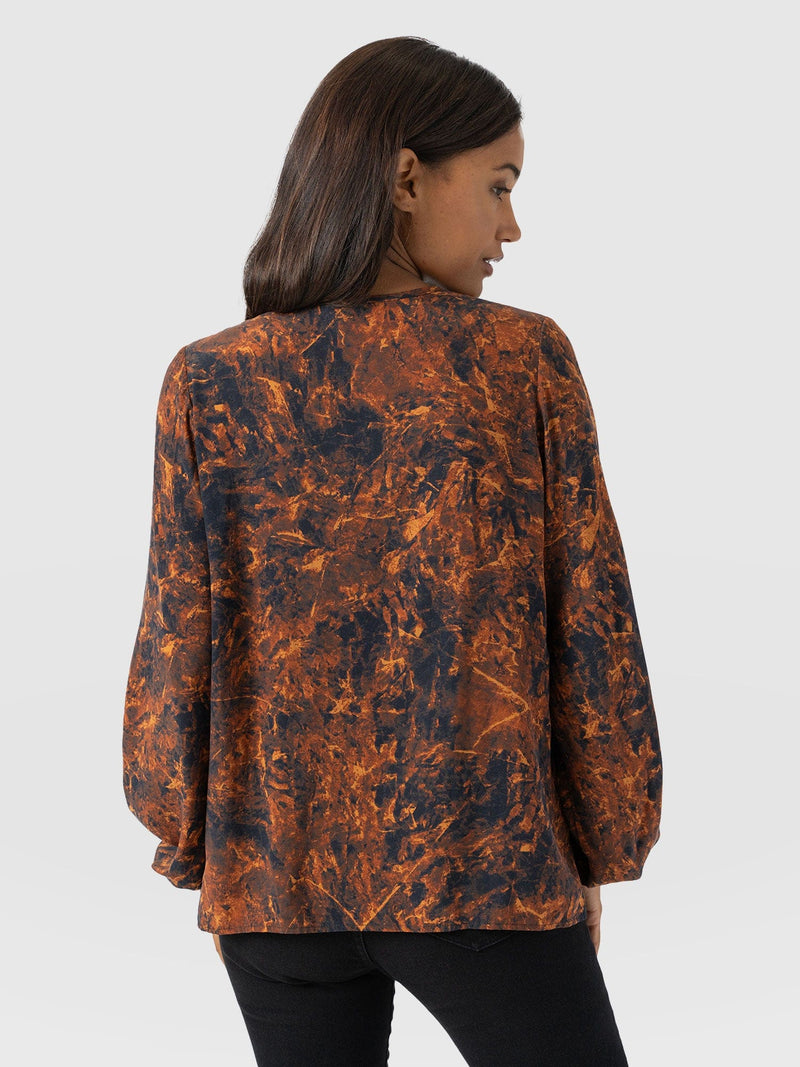 Kristen Blouse - Brown Marble - Women's Blouses | Saint + Sofia® USA