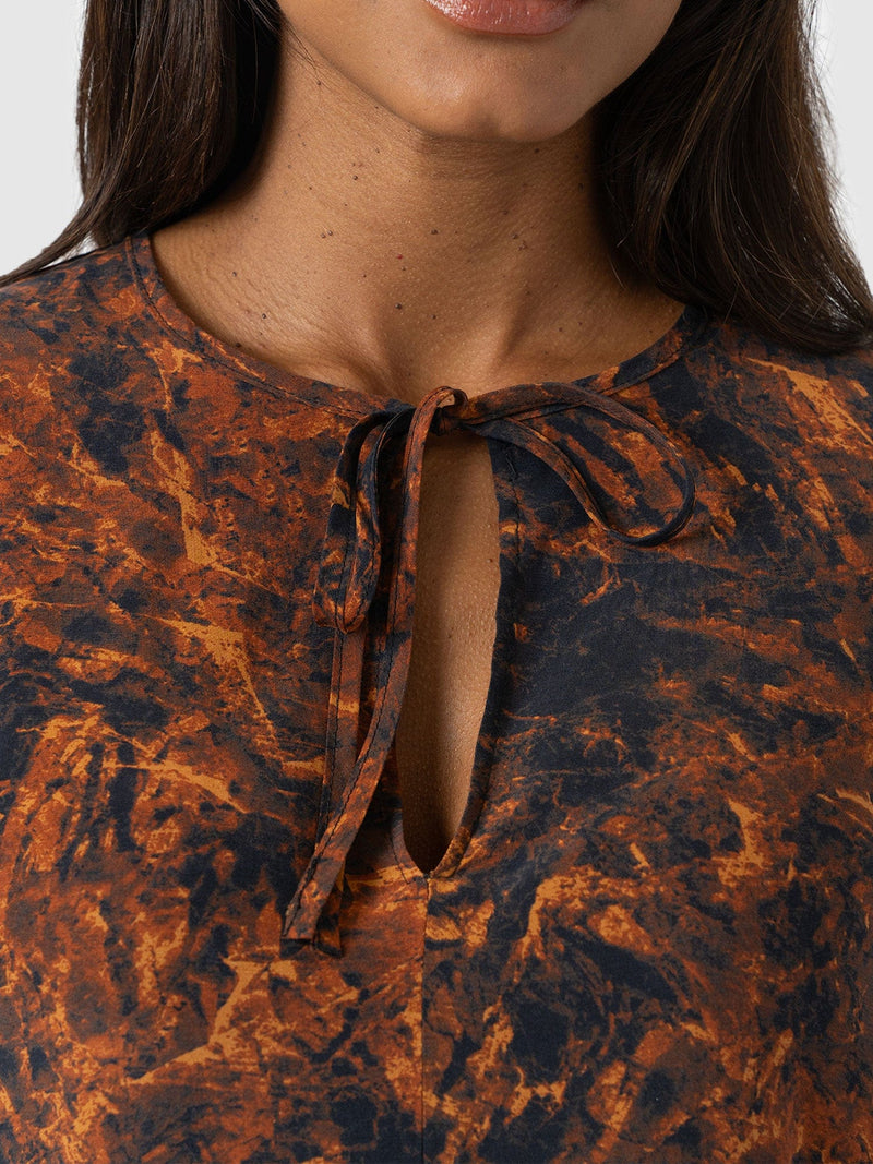 Kristen Blouse - Brown Marble - Women's Blouses | Saint + Sofia® USA
