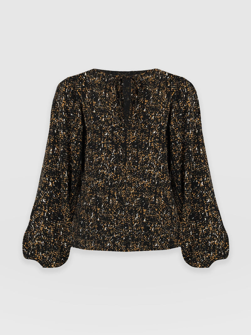 Kristen Blouse Green Ditsy Leopard - Women's Blouses | Saint + Sofia® UK