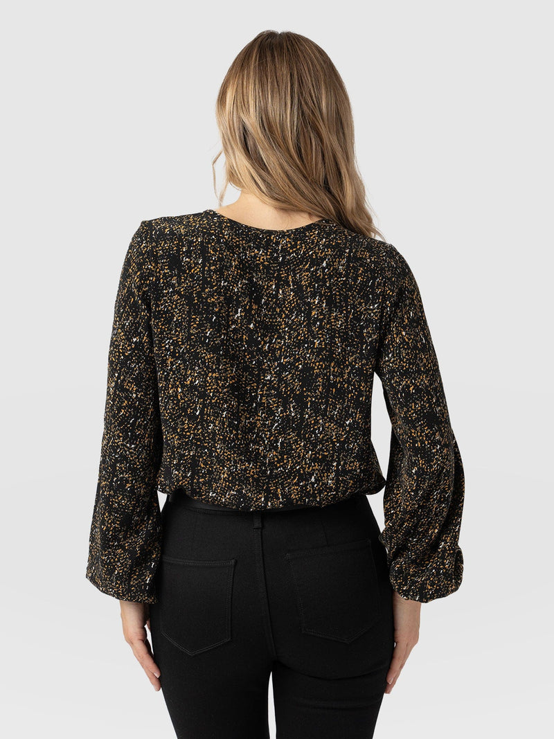 Kristen Blouse Green Ditsy Leopard - Women's Blouses | Saint + Sofia® US