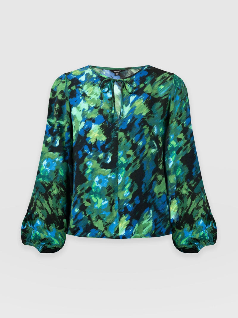 Kristen Blouse Green Satellite - Women's Blouses | Saint + Sofia® UK