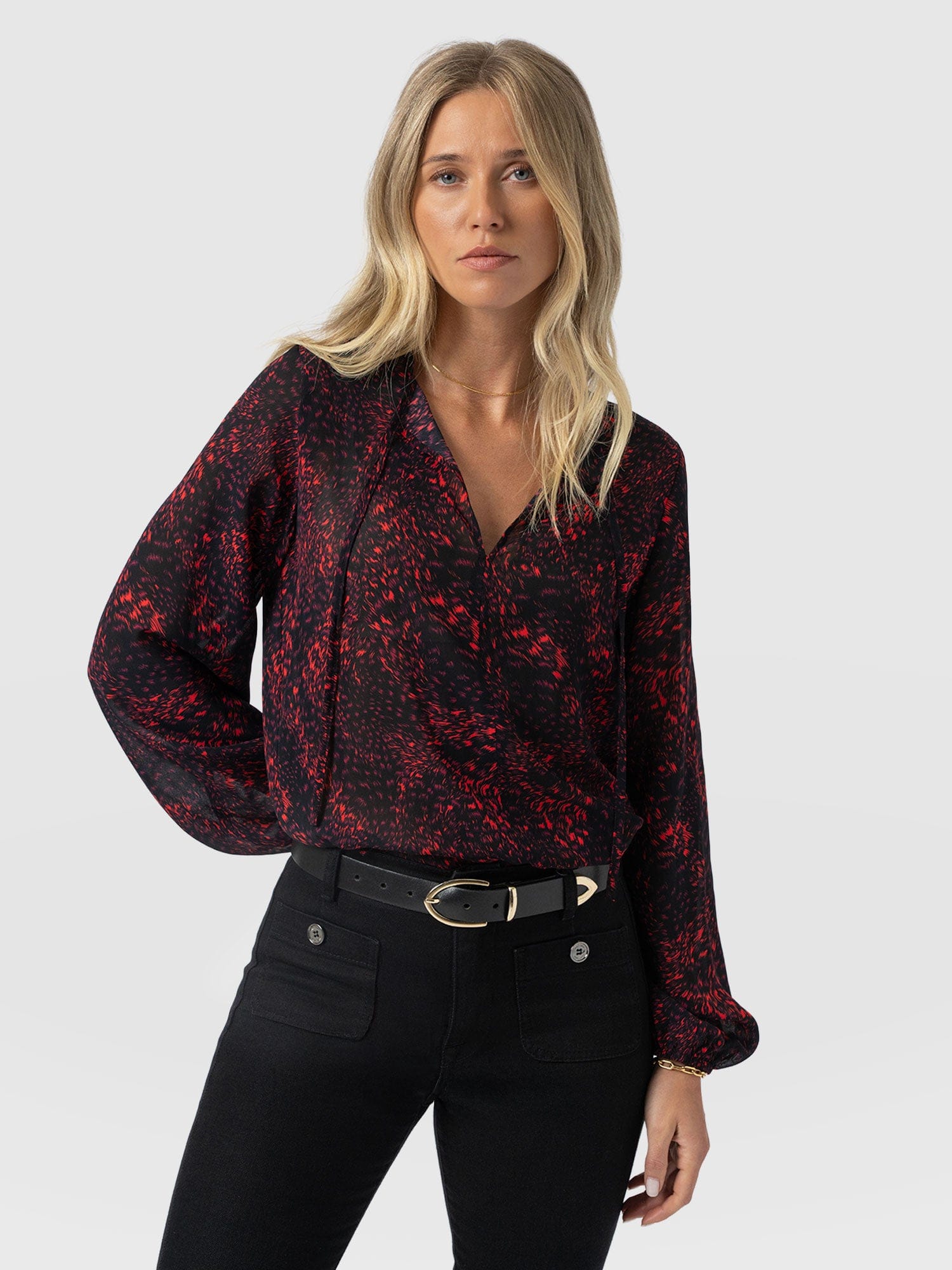 Kristen Blouse - Red Fade Spot - Women's Blouses | Saint + Sofia® USA