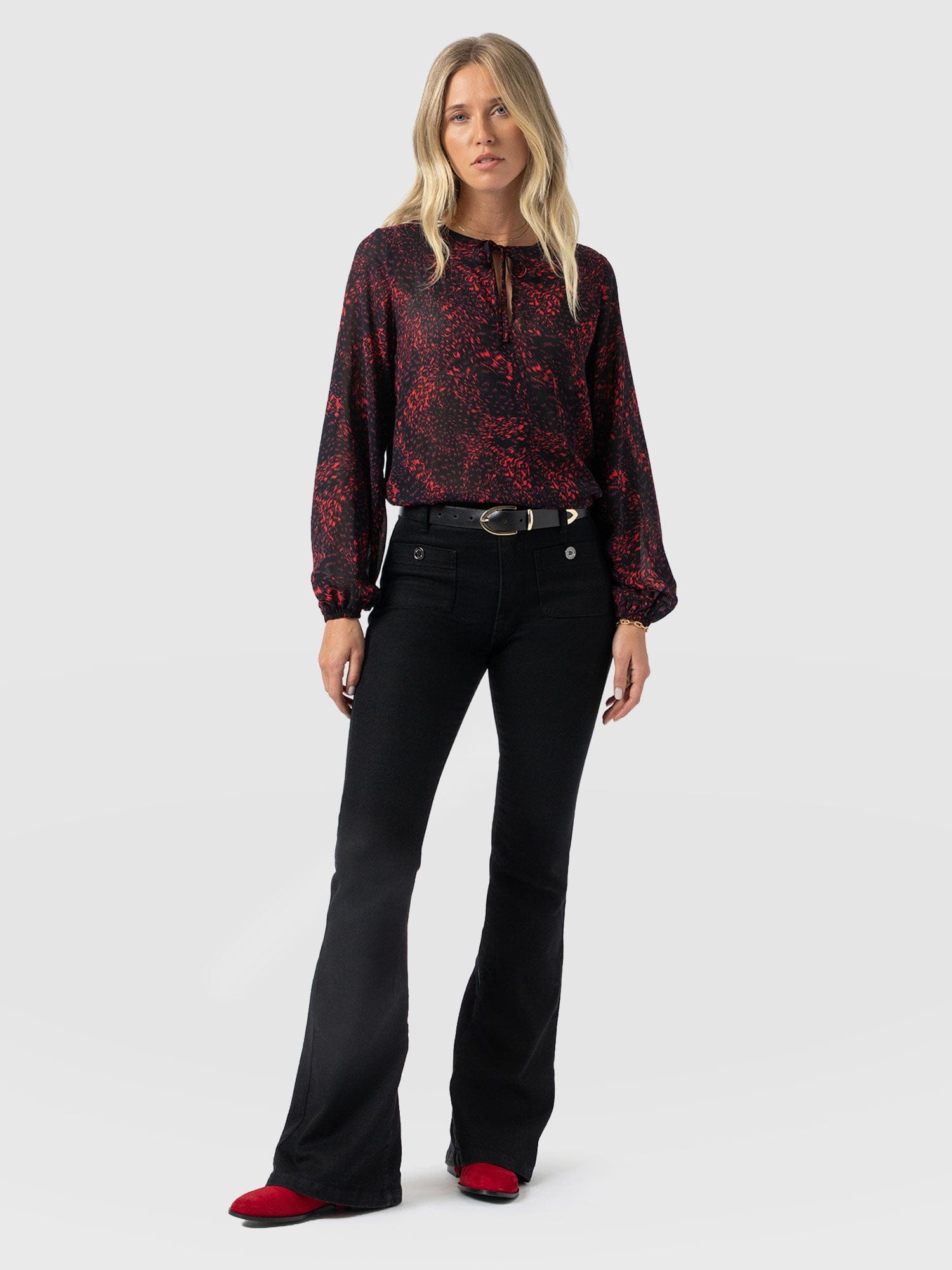 Kristen Blouse - Red Fade Spot - Women's Blouses | Saint + Sofia® USA