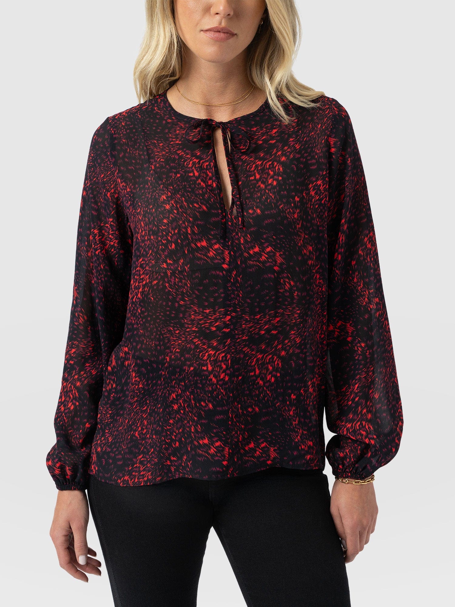 Kristen Blouse - Red Fade Spot - Women's Blouses | Saint + Sofia® USA