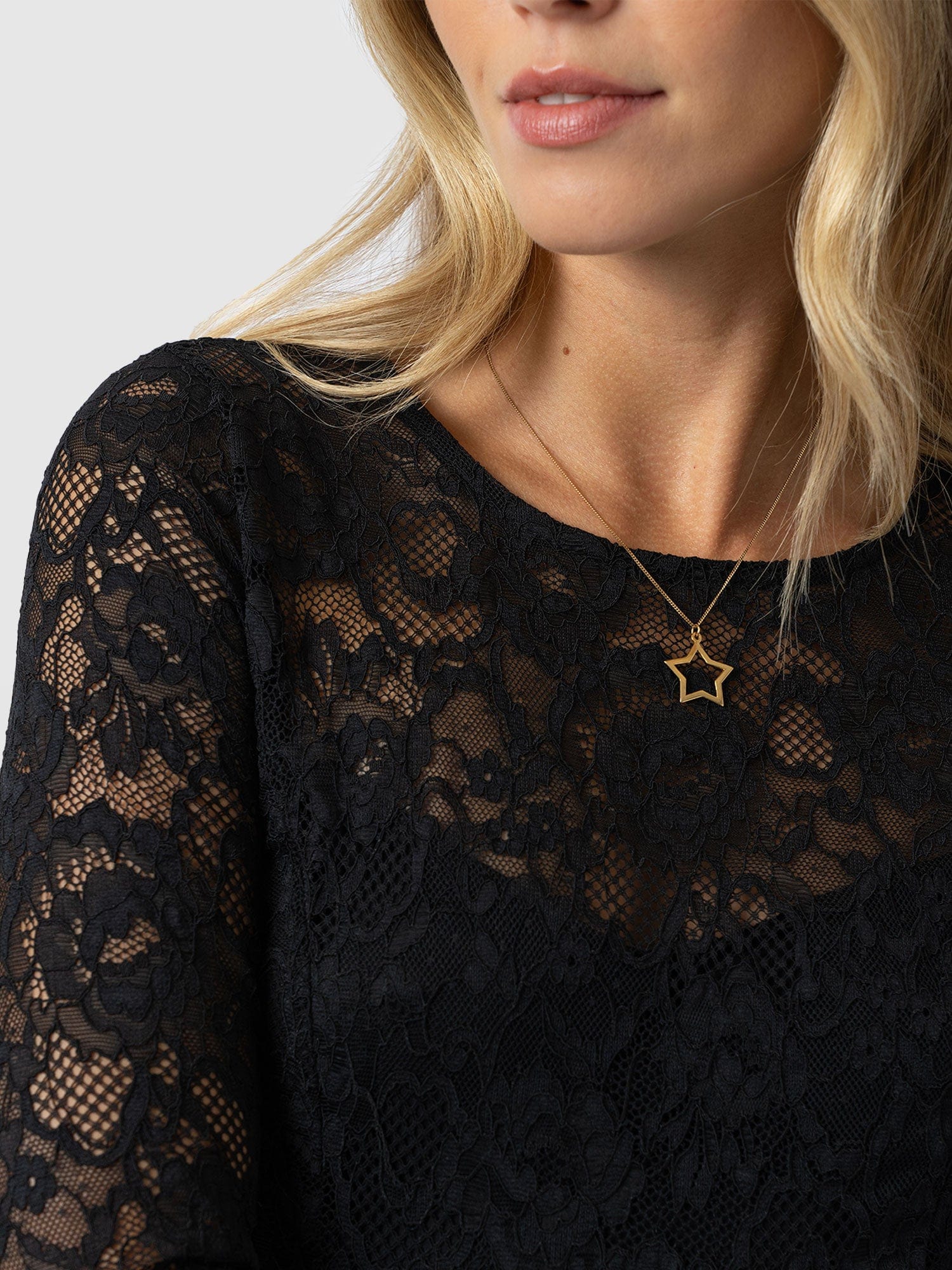 Lana Pleated Dress - Black Lace - Women's Dresses | Saint + Sofia® USA