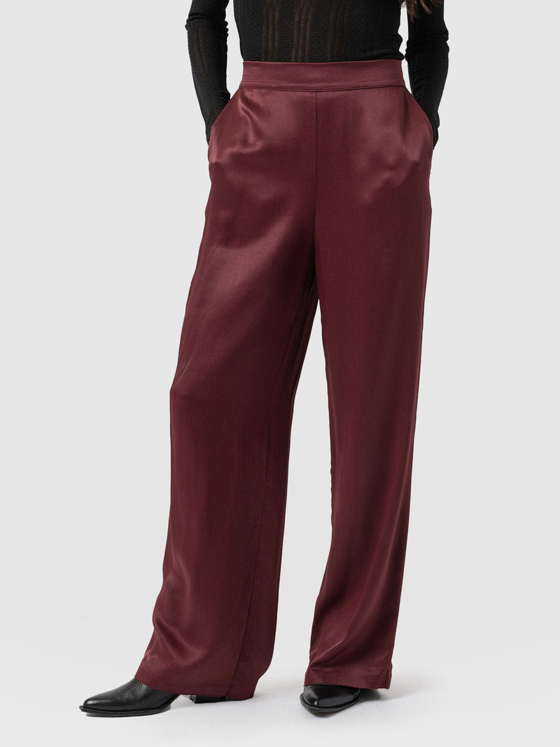 Langley Wide Leg Pant Maroon - Women's Pants | Saint + Sofia® US