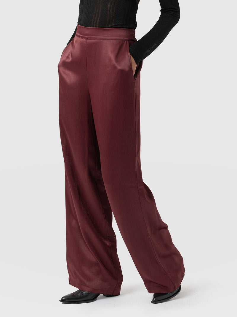 Langley Wide Leg Pant Maroon - Women's Pants | Saint + Sofia® US