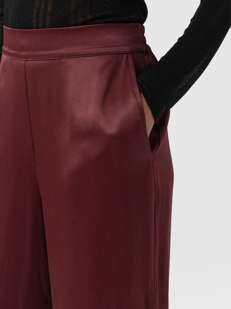 Langley Wide Leg Pant Maroon - Women's Pants | Saint + Sofia® US