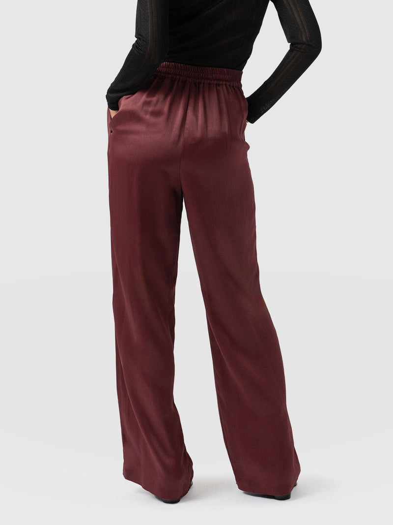 Langley Wide Leg Pant Maroon - Women's Pants | Saint + Sofia® US