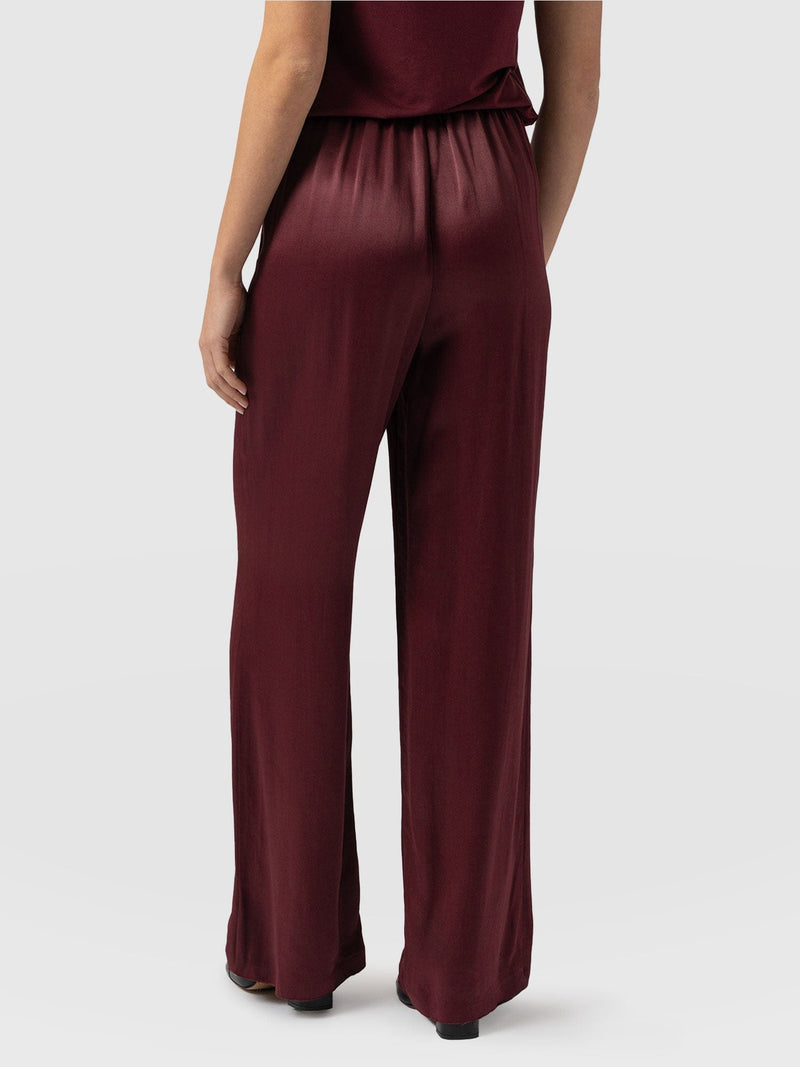 Langley Wide Leg Pant Maroon - Women's Pants | Saint + Sofia® US