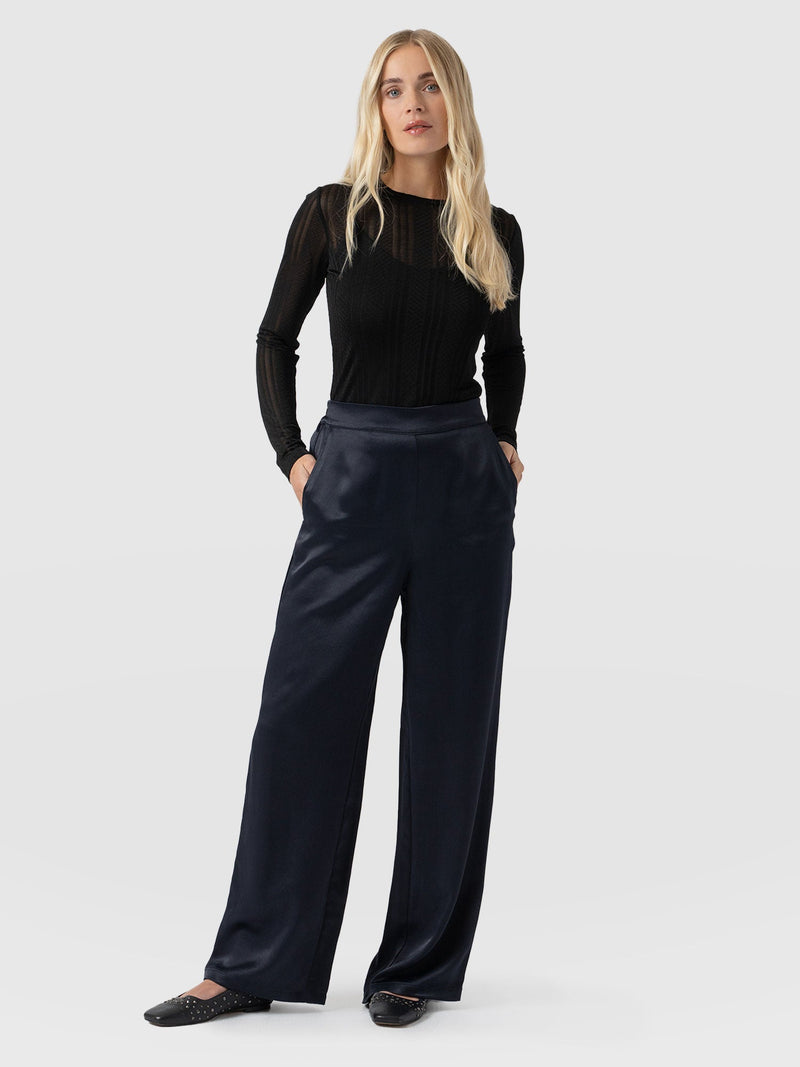 Langley Wide Leg Pant Navy - Women's Pants | Saint + Sofia® US