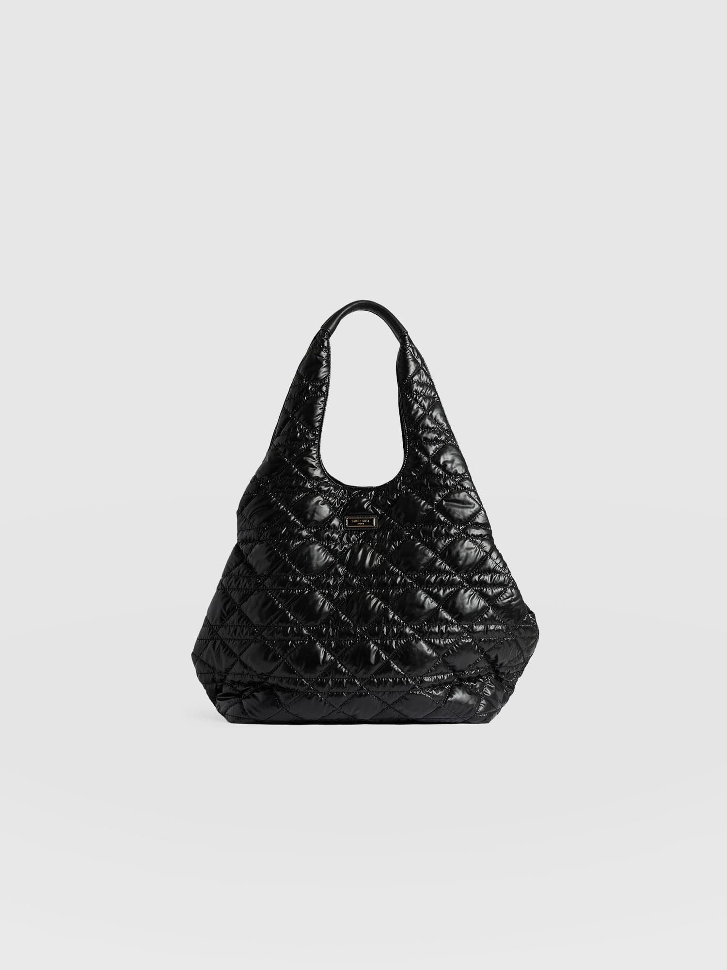 Large Stella Quilted Shoulder Tote Bag Black - Women's Bags | Saint + Sofia® US