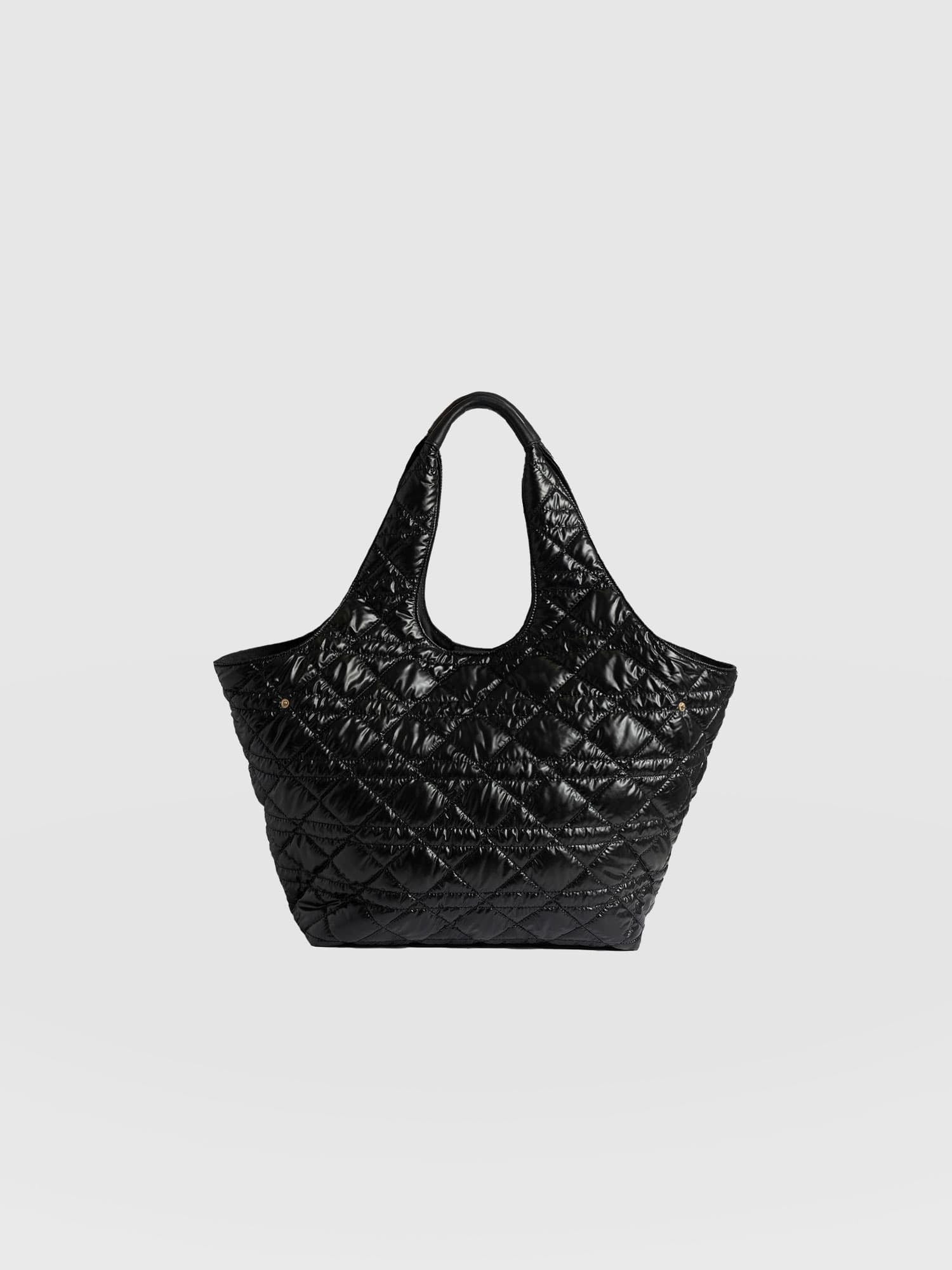 Large Stella Quilted Shoulder Tote Bag Black - Women's Bags | Saint + Sofia® US