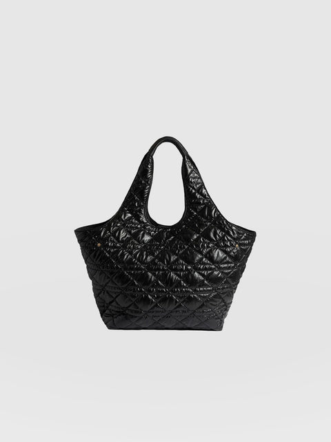 Large Stella Quilted Shoulder Tote Bag Black - Women's Bags | Saint + Sofia® US
