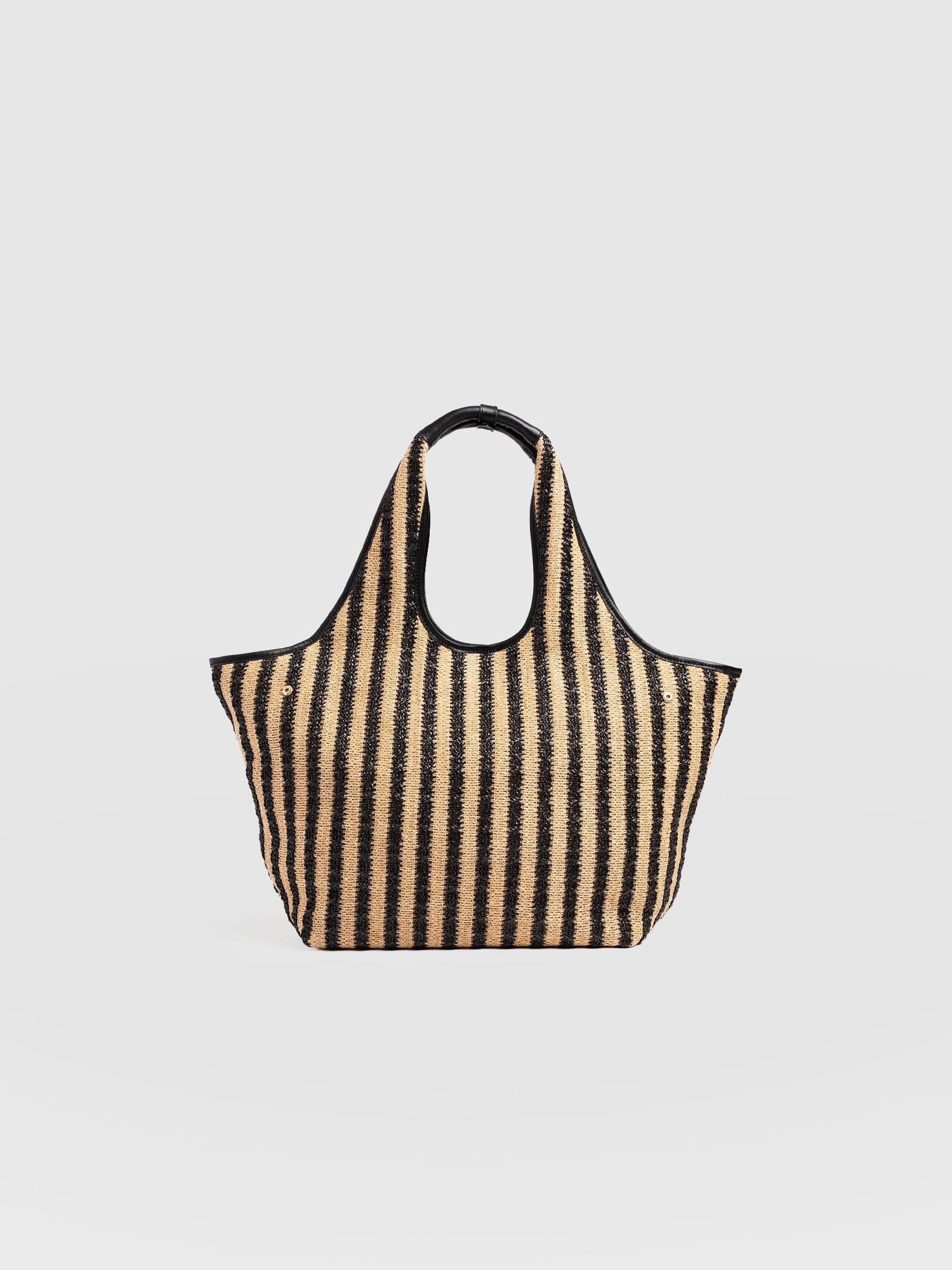 Large Stella Shoulder Tote Bag - Black Raffia - Women's Handbags | Saint + Sofia® USA