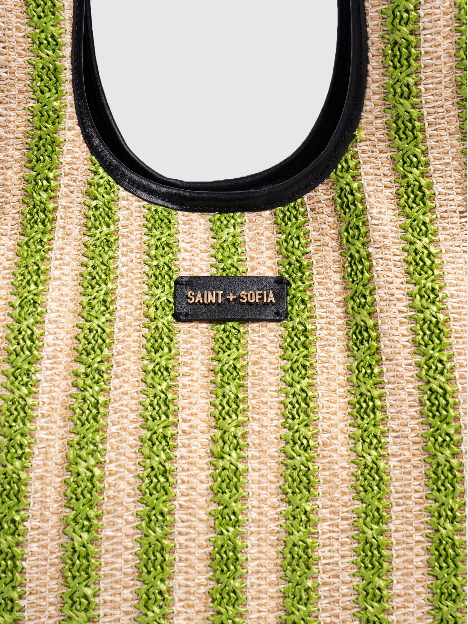 Large Stella Shoulder Tote Bag - Green Raffia - Women's Handbags | Saint + Sofia® USA