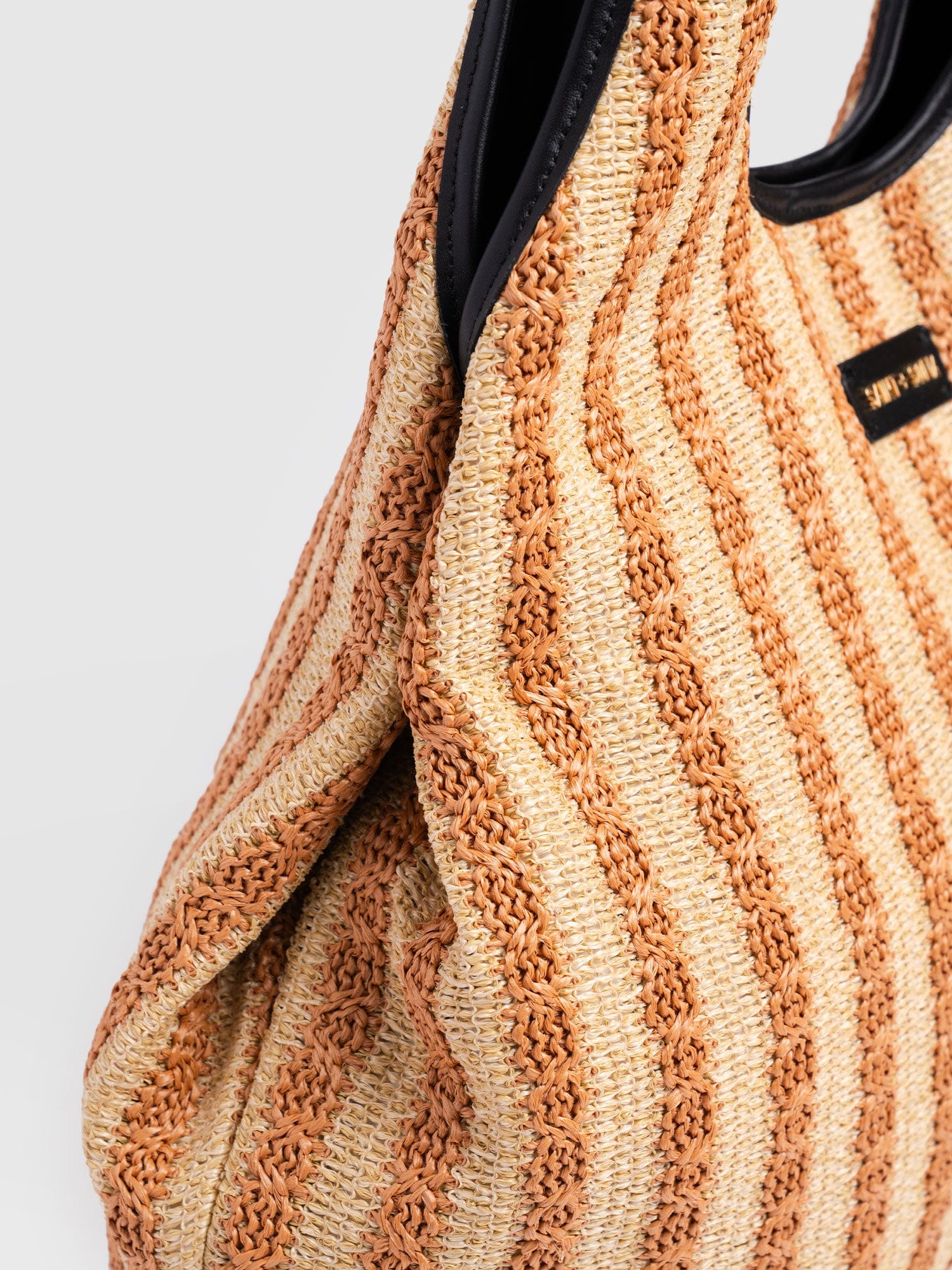 Large Stella Shoulder Tote Bag - Orange Raffia - Women's Handbags | Saint + Sofia® USA