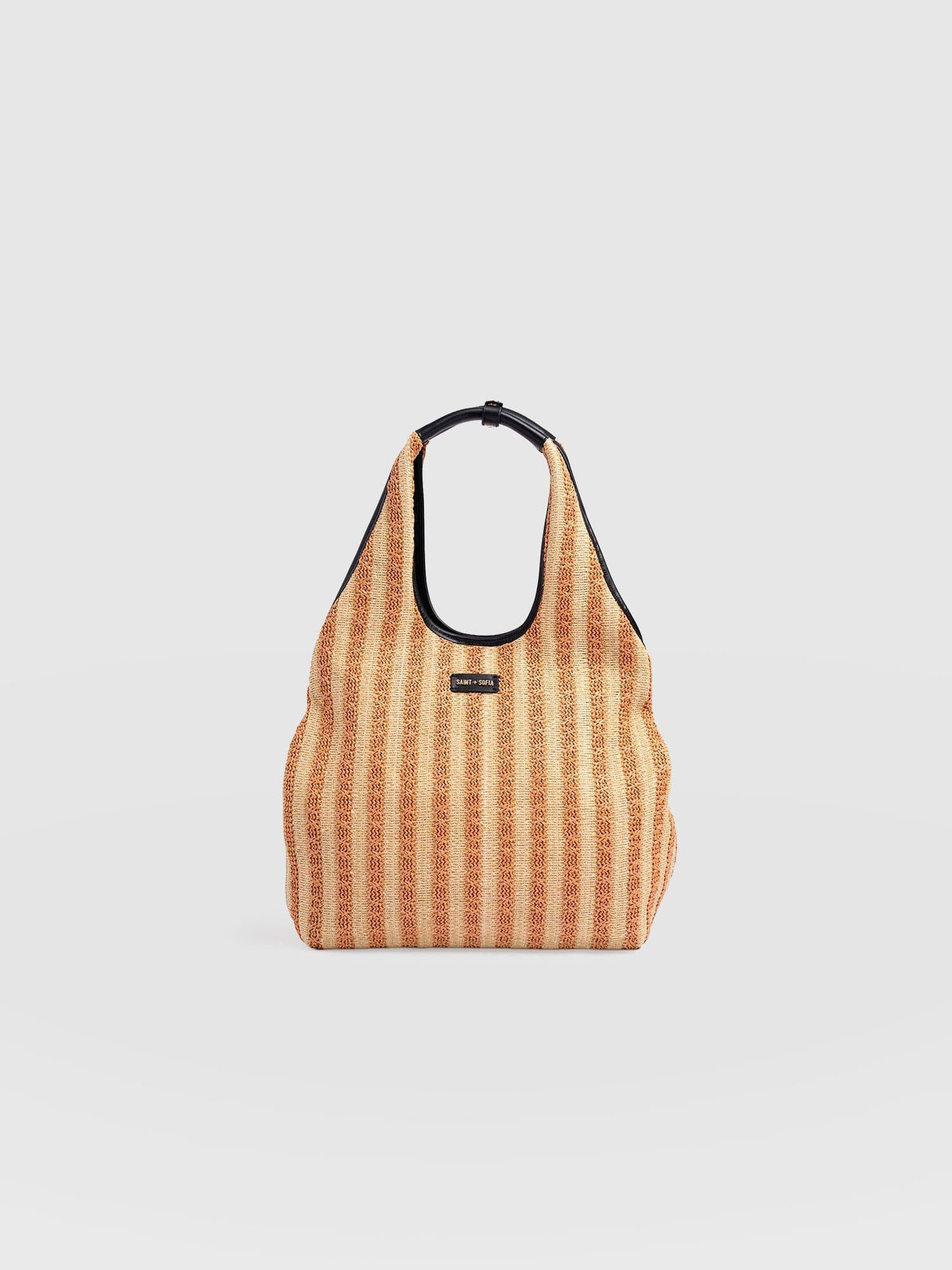 Large Stella Shoulder Tote Bag - Orange Raffia - Women's Handbags | Saint + Sofia® USA