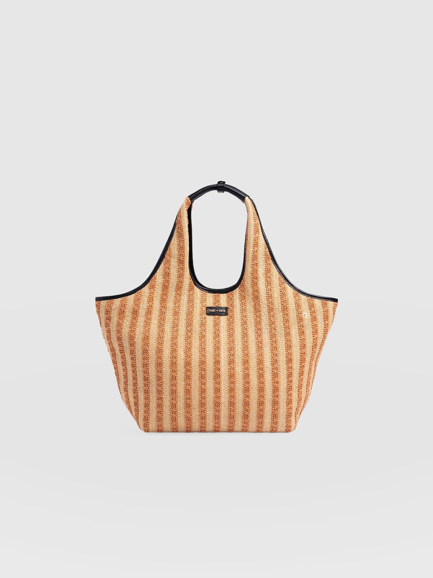 Large Stella Shoulder Tote Bag - Orange Raffia - Women's Handbags | Saint + Sofia® USA