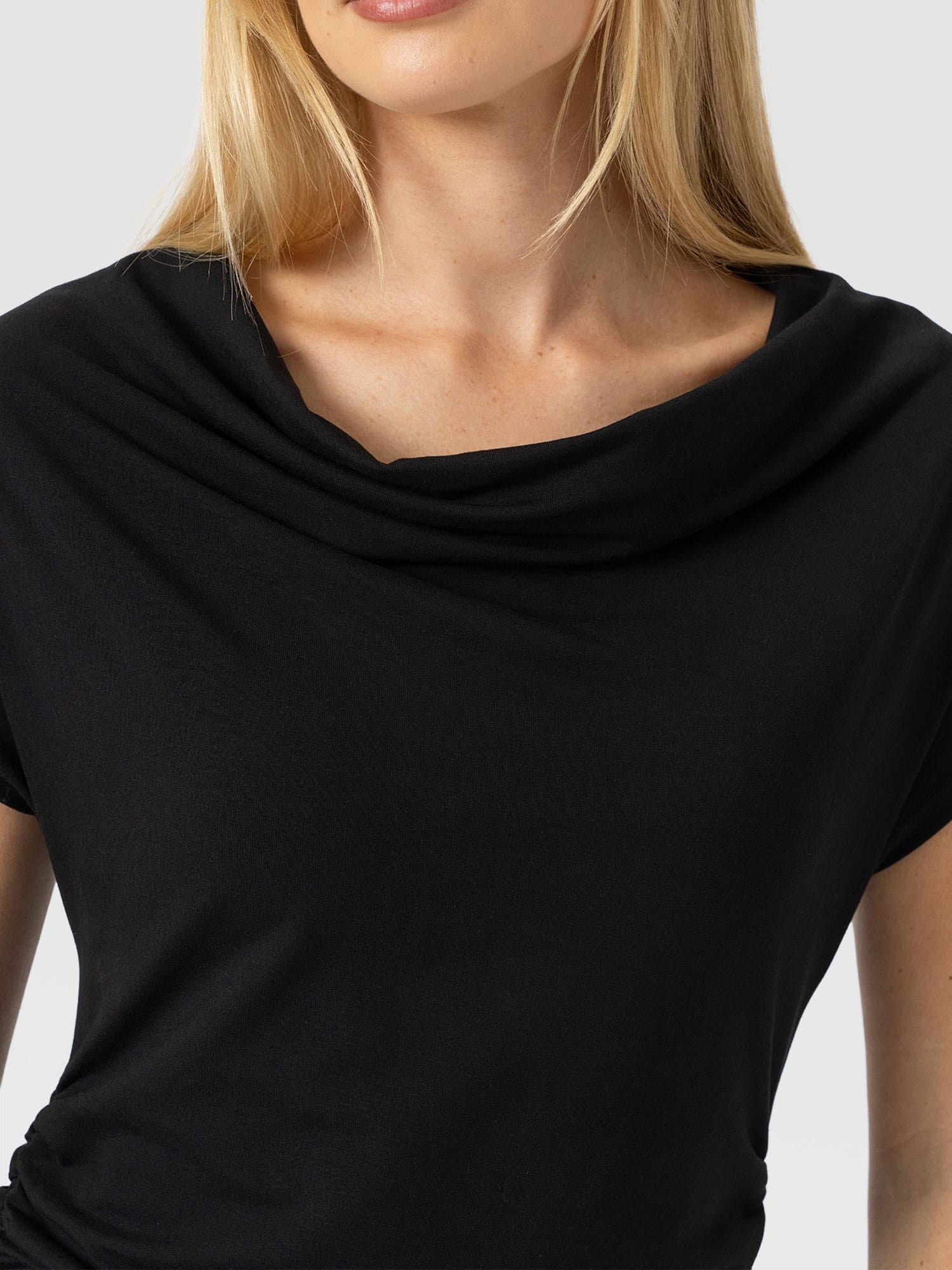 Laurie Cowl Neck Dress - Black - Women's Dresses | Saint and Sofia® USA