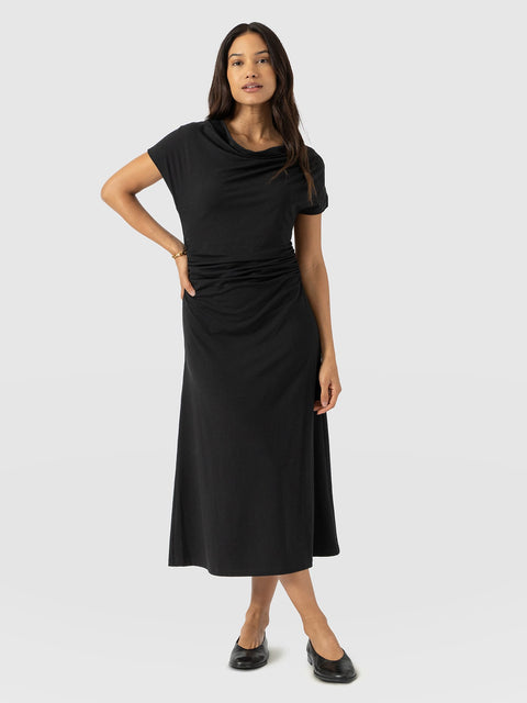 Laurie Cowl Neck Dress - Black - Women's Dresses | Saint + Sofia® USA
