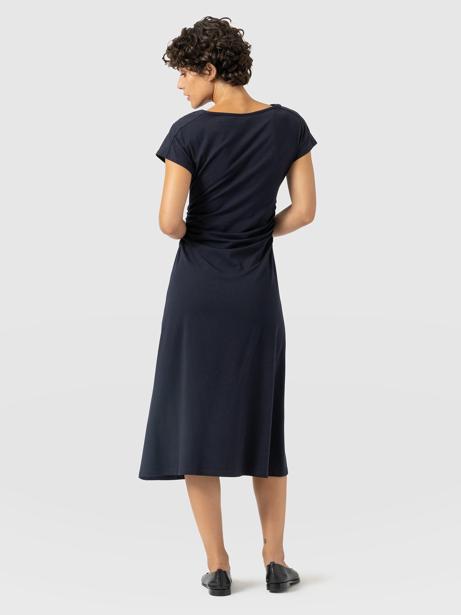 Laurie Cowl Neck Dress - Navy - Women's Dresses | Saint and Sofia® USA