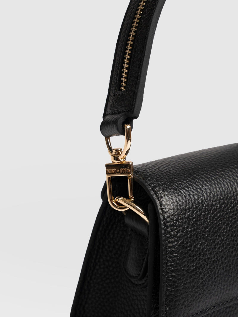 Lennox Half Flap Bag - Black - Women's Handbags | Saint + Sofia® USA