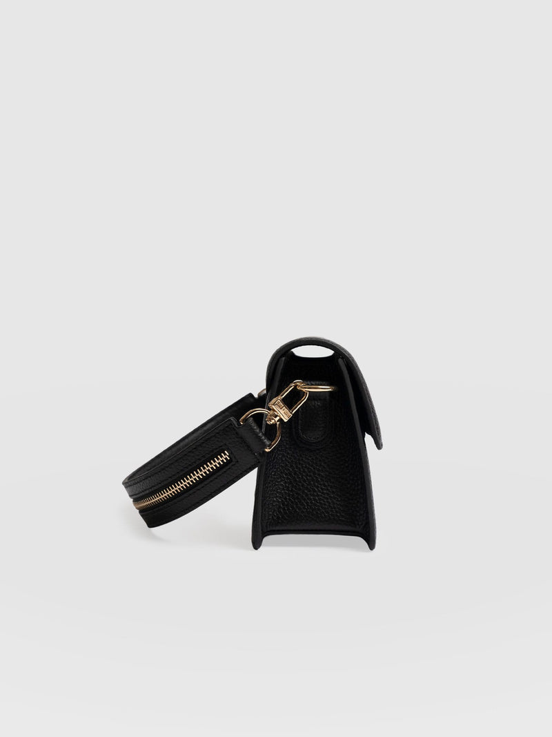 Lennox Half Flap Bag - Black - Women's Handbags | Saint + Sofia® USA