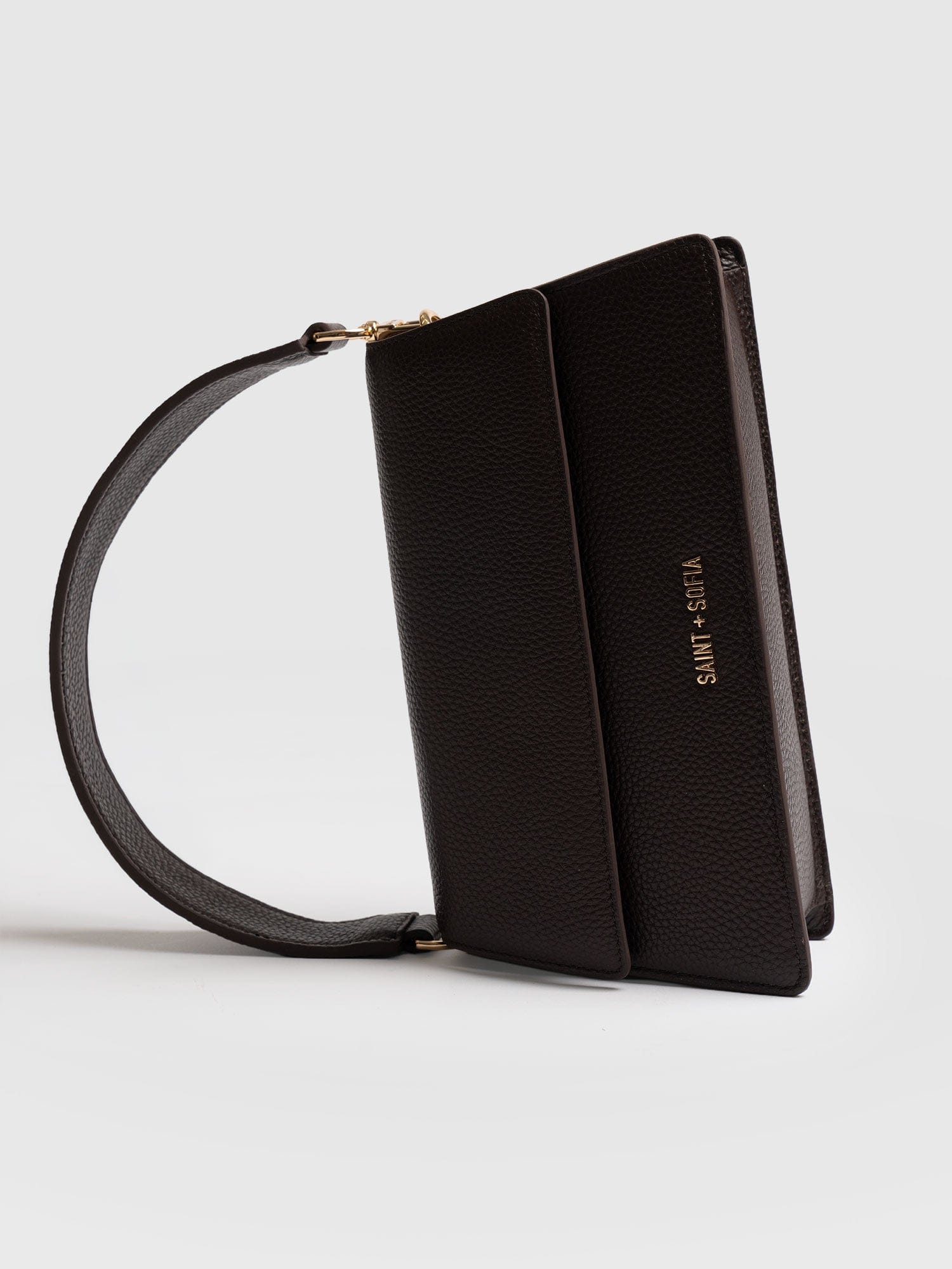 Lennox Half Flap Bag - Chocolate - Women's Handbags | Saint + Sofia® USA
