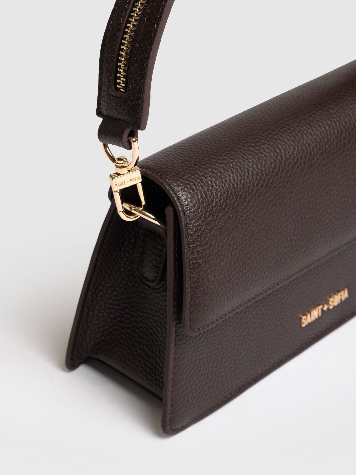 Lennox Half Flap Bag - Chocolate - Women's Handbags | Saint + Sofia® USA