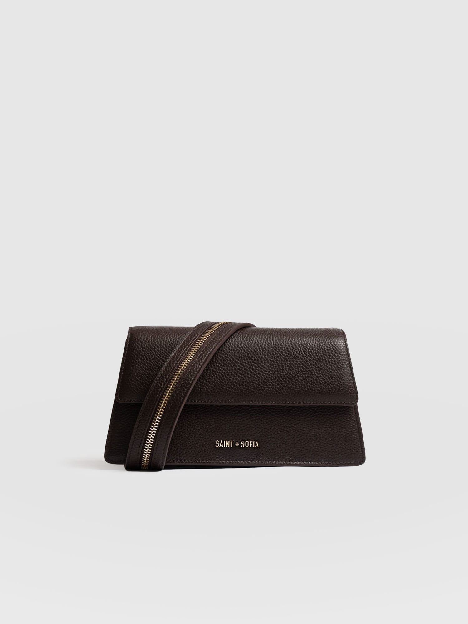 Lennox Half Flap Bag - Chocolate - Women's Handbags | Saint + Sofia® USA