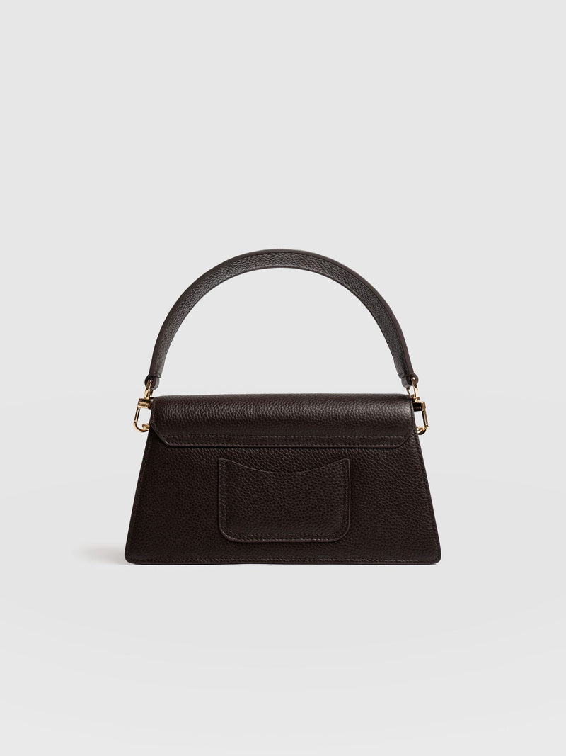 Lennox Half Flap Bag - Chocolate - Women's Handbags | Saint + Sofia® USA