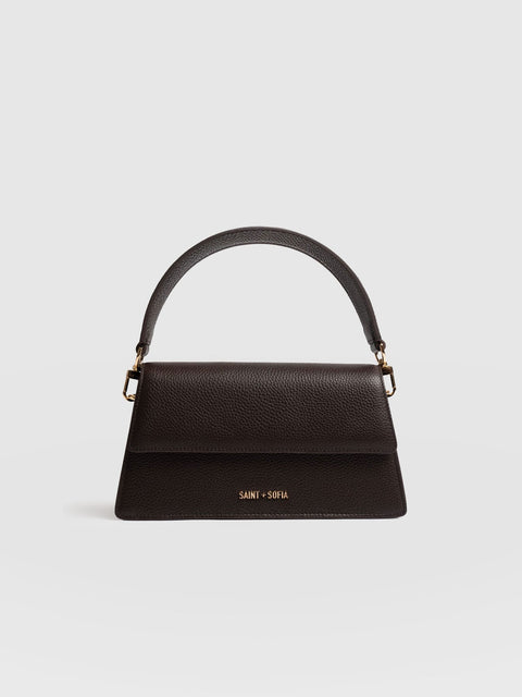 Lennox Half Flap Bag - Chocolate - Women's Handbags | Saint + Sofia® USA