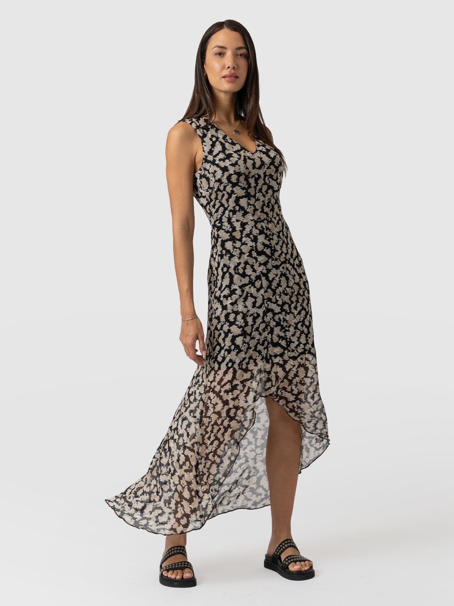 Lexi High Low Dress Black Confetti Petal - Women's Dresses | Saint + Sofia® USA