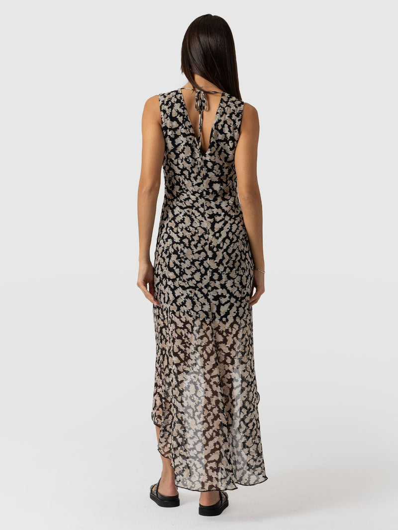 Lexi High Low Dress Black Confetti Petal - Women's Dresses | Saint + Sofia® USA