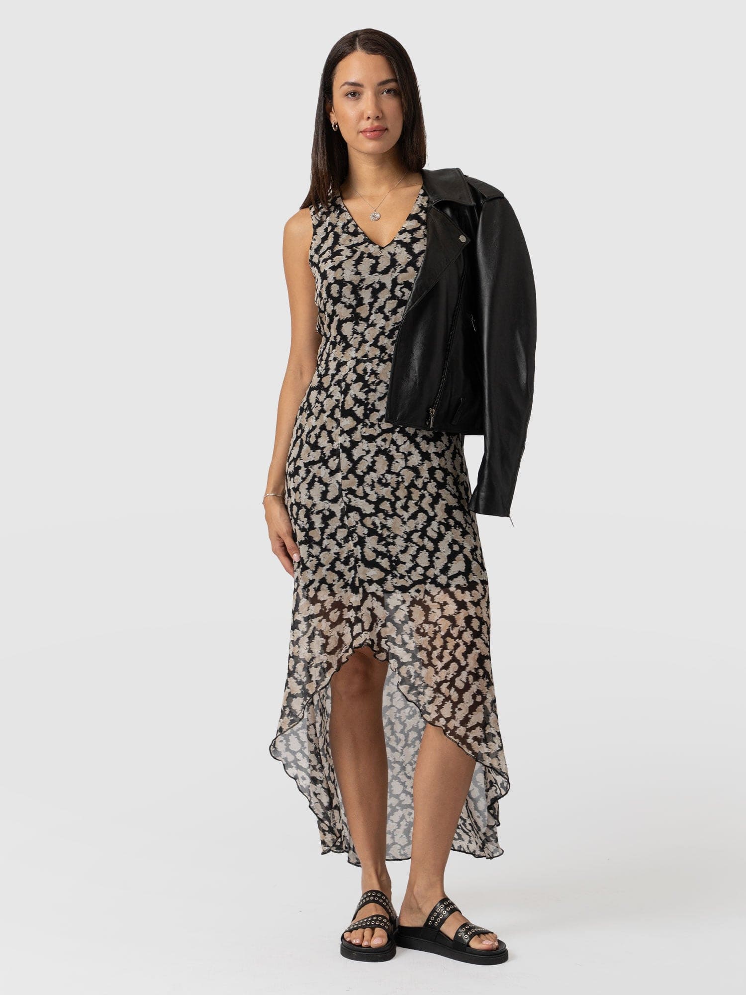 Lexi High Low Dress Black Confetti Petal - Women's Dresses | Saint + Sofia® USA