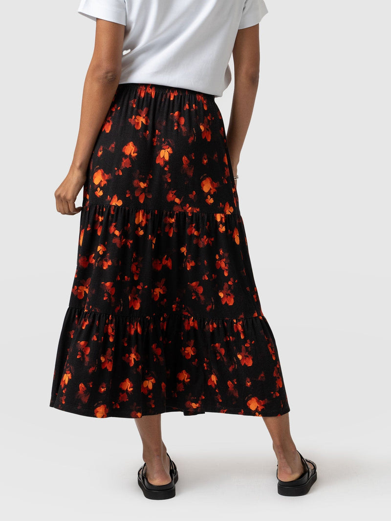 Lexi High Low Skirt Black Confetti Petal  - Women's Skirts | Saint + Sofia® UK