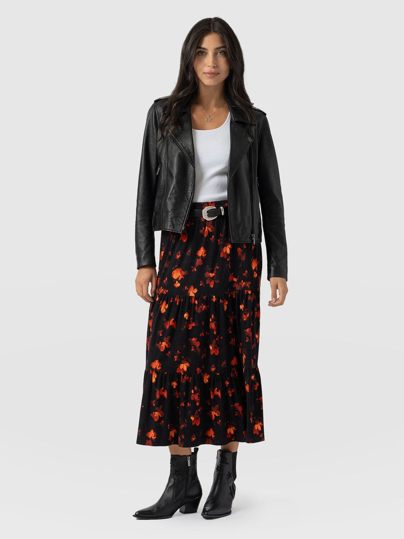 Lexi High Low Skirt Black Confetti Petal  - Women's Skirts | Saint + Sofia® USA