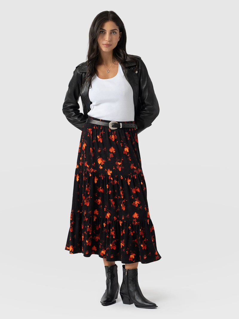 Lexi High Low Skirt Black Confetti Petal  - Women's Skirts | Saint + Sofia® USA