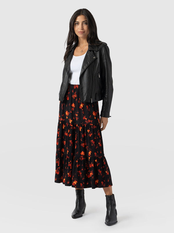 Lexi High Low Skirt Black Confetti Petal  - Women's Skirts | Saint + Sofia® USA