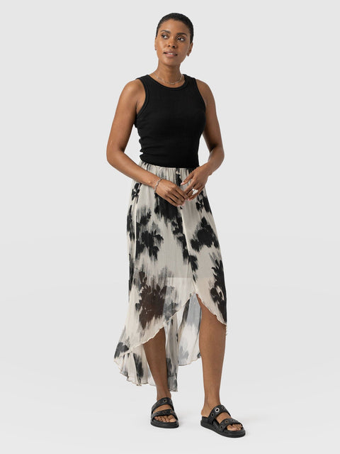 Lexi High Low Skirt - White Fade Floral - Women's Skirts | Saint + Sofia® USA