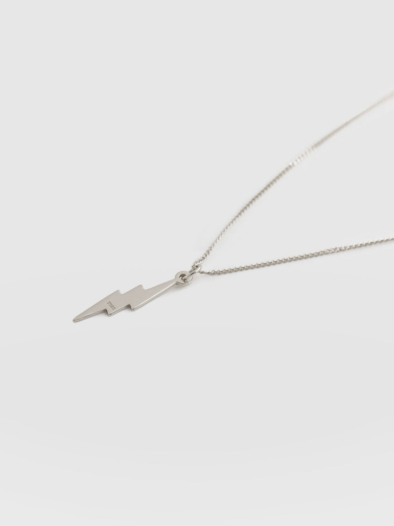 Lightning Bolt Pendant Necklace Silver - Women's Necklaces | Saint + Sofia® UK