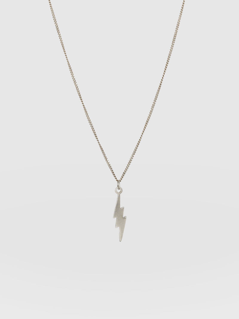 Lightning Bolt Pendant Necklace Silver - Women's Necklaces | Saint + Sofia® UK